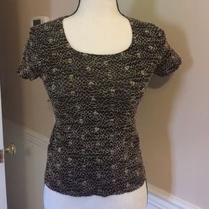 Ladies brown and beige NOCOLA PETITE top, size PS